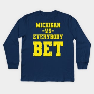 Michigan vs Everybody Bet Kids Long Sleeve T-Shirt